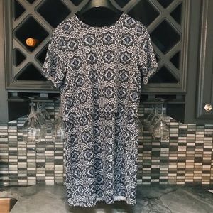 Topshop Blue Layered Patterned Dress